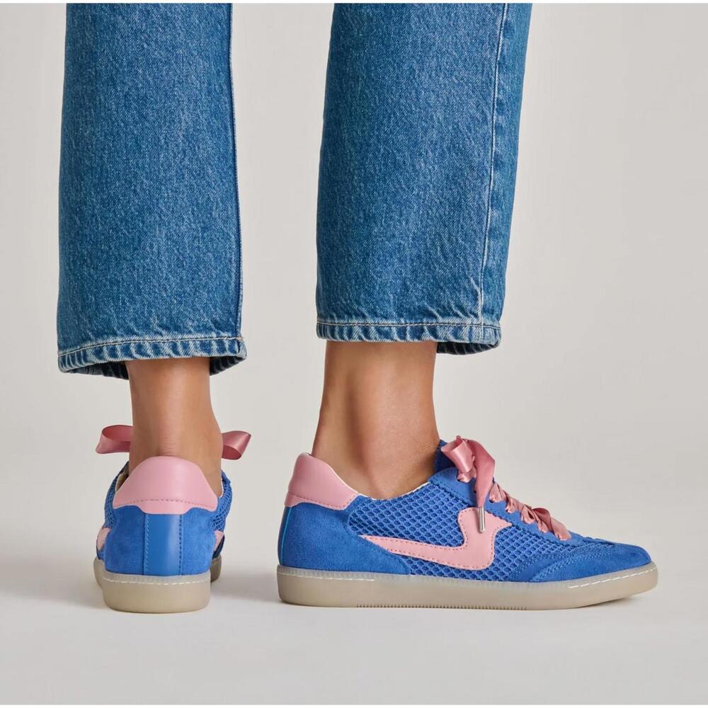 Dolce Vita Blue and Pink Women's Sneakers with Satin Ribbon Laces - Size 9-9.5